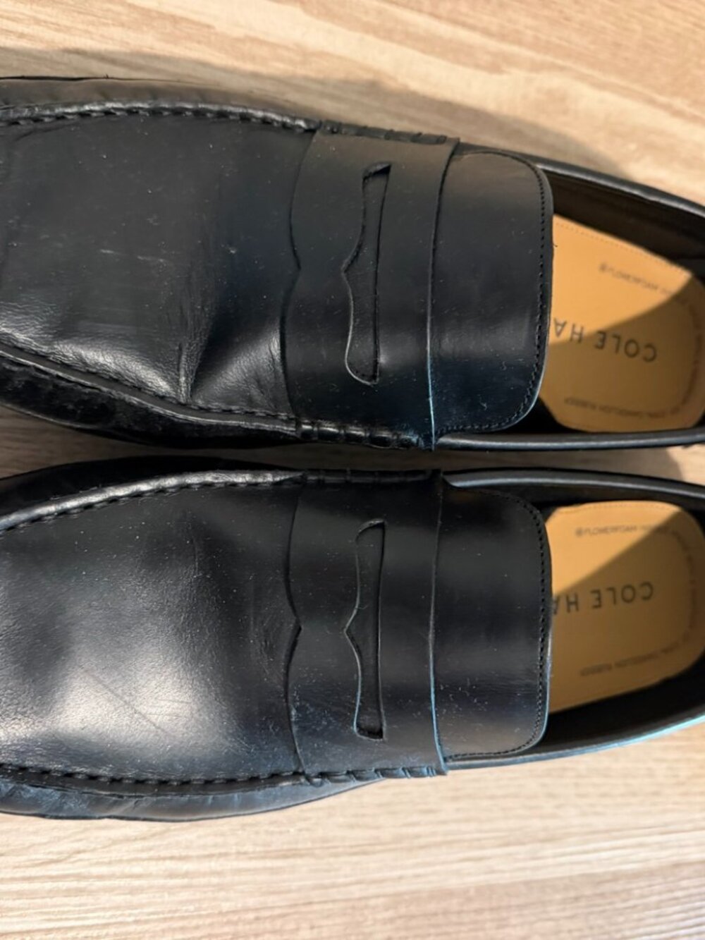 Cole Haan Black Leather Penny Loafers Size 10